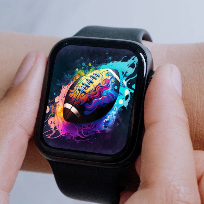 Football Apple Watch Face Background Sports Fan Watch Face Wallpaper, Vibrant Smartwatch