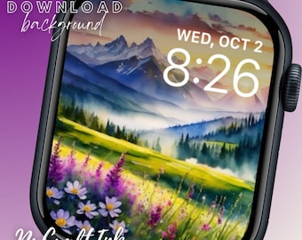 Mountain Sunrise Apple Watch Face: Spring Wildflowers (Digital Download)