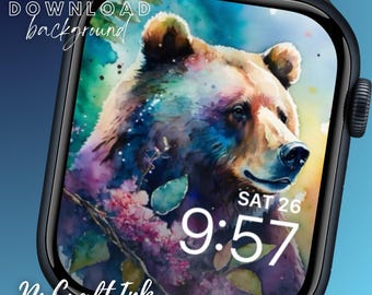 Oso bonito / Esfera para Apple Watch / Fondo de pantalla para smartwatch descargable al instante
