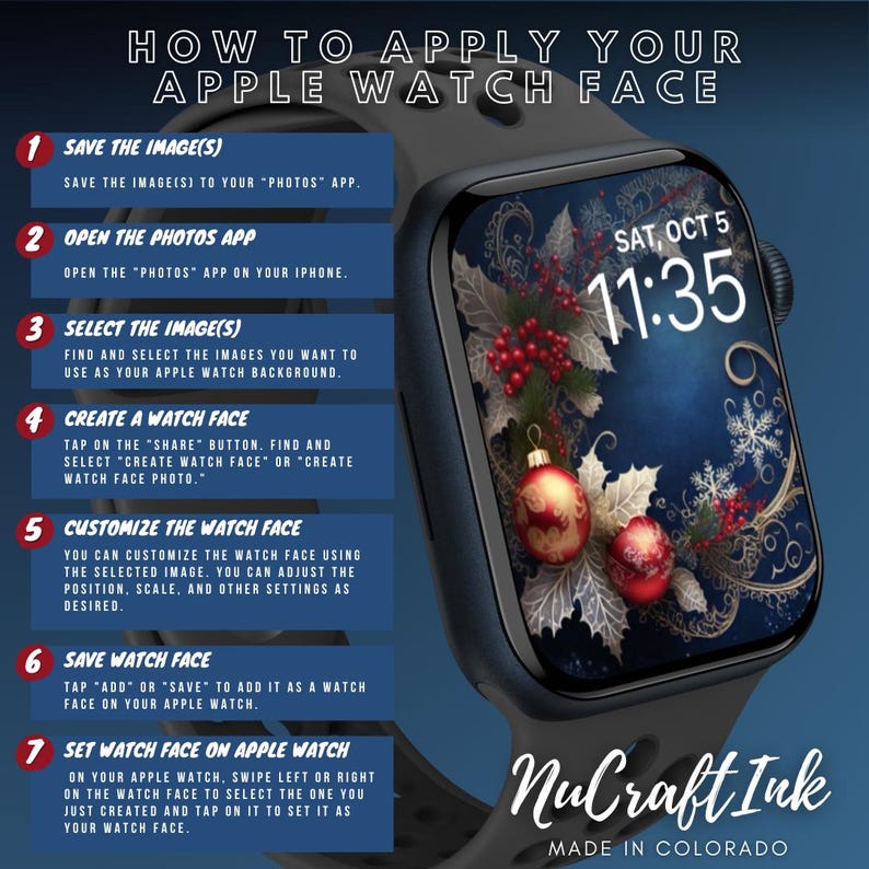 Christmas Apple Watch Face Wallpaper Elegant Winter Smartwatch