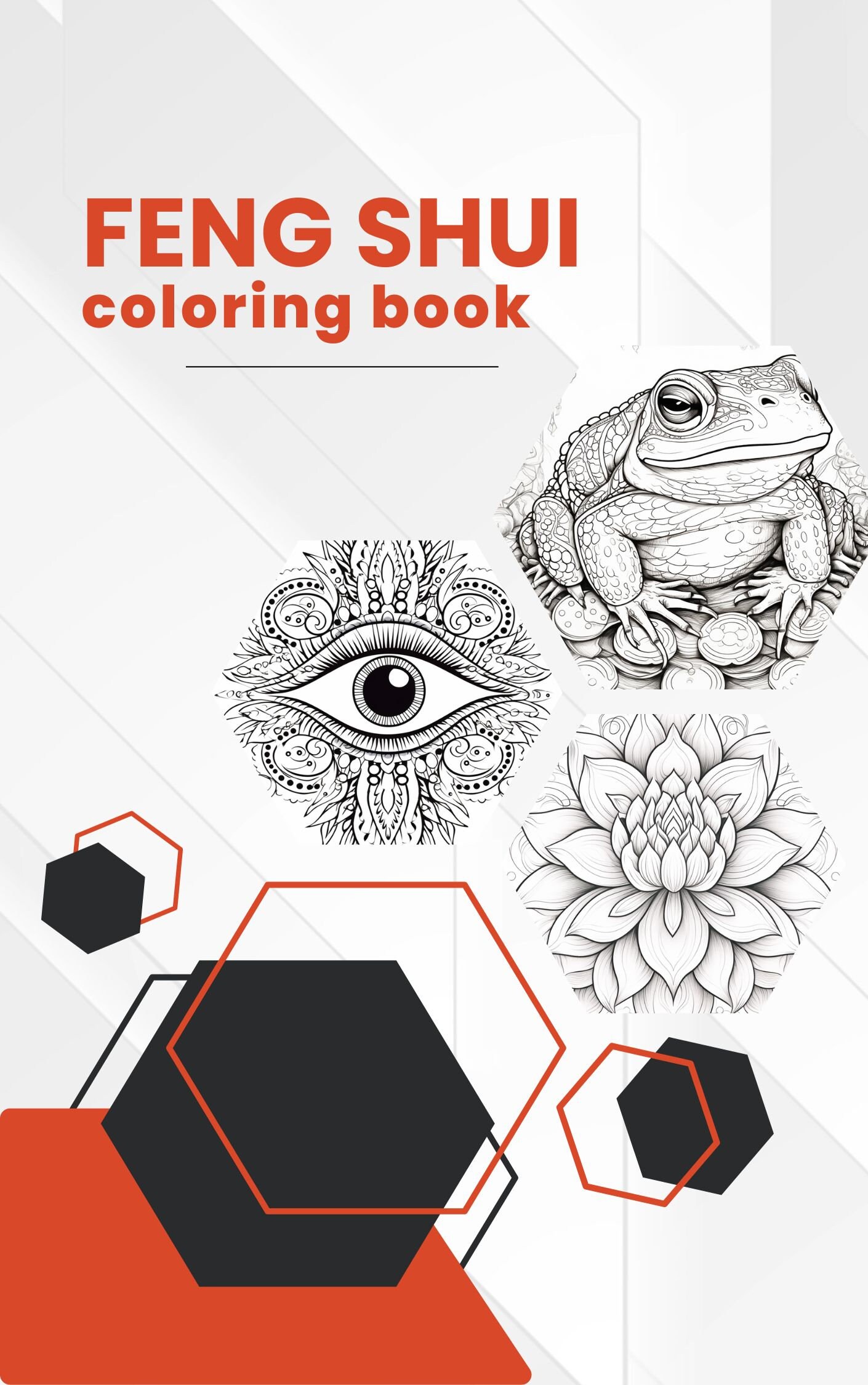 40 Pages Adult Coloring Book Adult Feng Shui Symbols Coloring Etsy