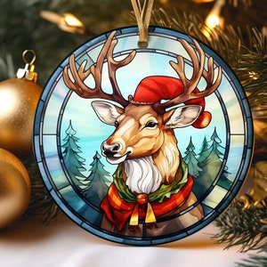 Reindeer 2024 Ornament, Round Ceramic Ornament, Holiday Gift Idea, Heirloom Keepsake, Round Ceramic, Bauble Present, Christmas Decoration