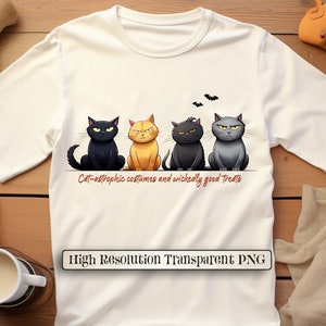 Сute Cat PNG, Halloween Cat Png, Funny kitten Png, Halloween PNG Sublimation, Digital Download, Cat Lovers, Cartoon Halloween Art PNG, kids