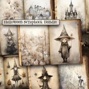 Magic Halloween Scrapbook bundle, Gothic Ephemera Printables, Scrapbook, Digital Download, Collage sheets, Cute, Junk Journal Pages, Vintage