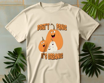 Zabawny organiczny dyniowy PNG: projekt koszulki na Halloween (pobranie cyfrowe)