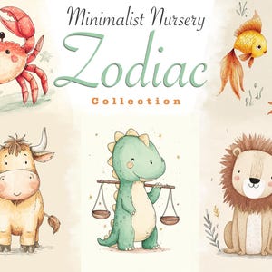 Clipart de chambre d&#39;enfant du zodiaque, esquisse Png des signes du zodiaque, horoscope enfants mignons, horoscope du zodiaque art mural pour chambre d&#39;enfant, décoration de chambre d&#39;enfant, signe de naissance de bébé png