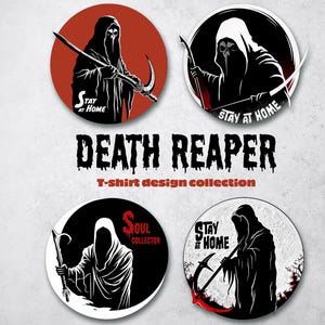 Grim Reaper T-Shirt collection, Grim Reaper PNG, Fun Halloween PNG, Death Reaper Shirt, Halloween tshirt design, Goth Graphic, sublimation
