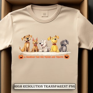 Сute Halloween Dogs Png,  Dog Lovers Shirt PNG, Funny Dog Halloween Png, Spooky Season Png, Digital Download, Halloween Dog T-Shirt Png,