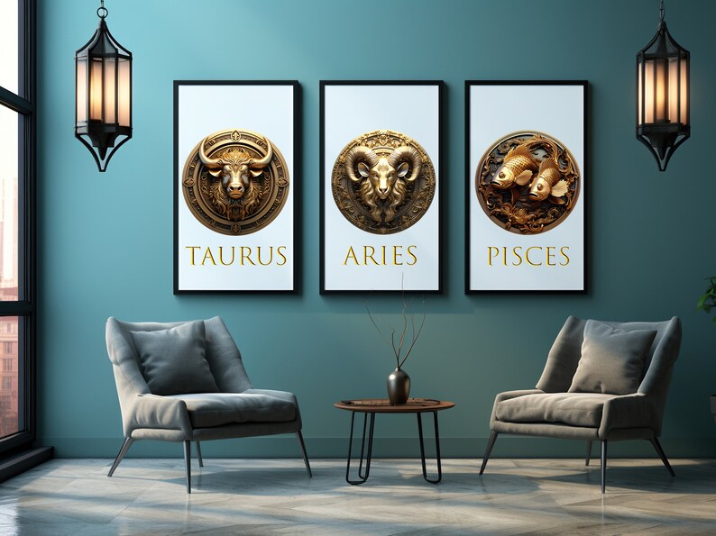 Zodiac Signs Clipart Horoscope PNG, Golden 3D zodiac art collection, Clip Art Bundle Astrological Elements, Fantasy Horoscope sublimation, Clip Art Bundle for Magic & Astrology, Transparent PNG,
