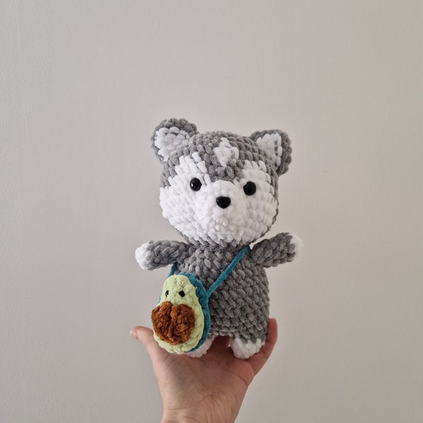 Peluche Husky chien fait main au crochet