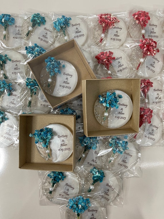 Custom Fridge Magnets, Wedding Favors, Magnet Set, Engagement Gift, Wedding Guest Gifts, Flower Magnet Favor for Guest, Baby Shower