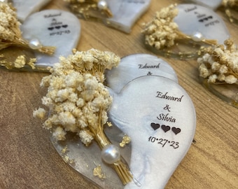 Cadeaux de mariage pour invités, aimant en résine, faveurs d&#39;aimant époxy, faveurs de douche nuptiale rustiques, fête de révélation de genre, cadeau d&#39;aimant d&#39;anniversaire