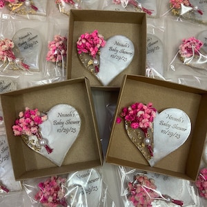 Personalized Magnet Favor for Guest, Magnet With Dry Flower, Islamic Gift, Bridal Gift, Epoxy Magnet With Box, Wedding Favor for Guest