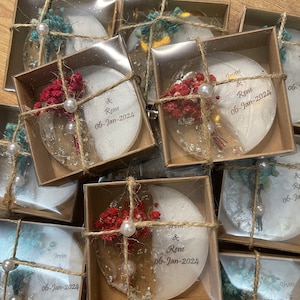 Favor personalizado del imán epoxi dorado de la boda, regalo de boda, favores de compromiso, favores de Nikkah, dama de honor, favor del 25º 50 aniversario,
