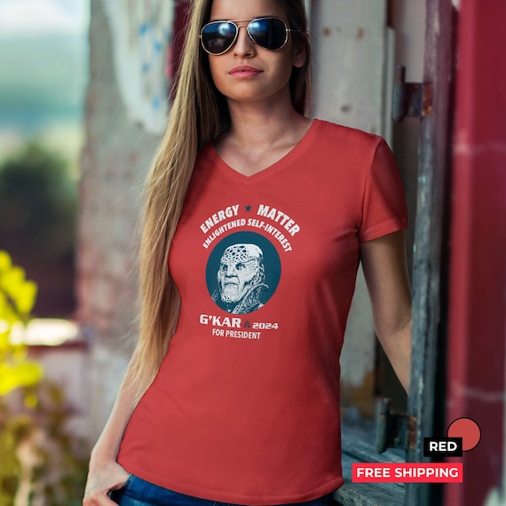 Vote G'kar 2024 v-neck shirt, Babylon5 t-shirt, nerdy tee, sci-fi fan shirt, political American tee, fun parody, funny g'kar, b5 fan gift