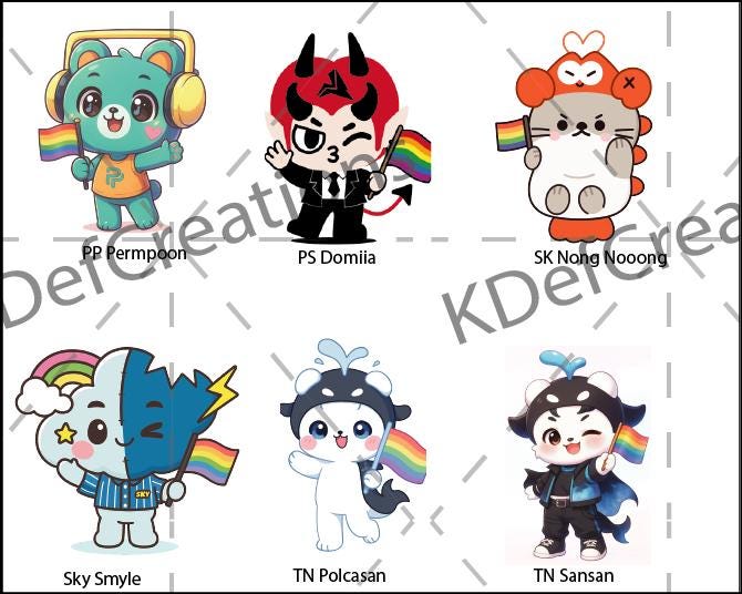 GMMTV Ship Mascot Pride Magnets - Etsy