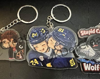 Heated Rivalry Chibi Keychains