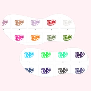 Modèle complet pour créer des emballages KitKat, template gabarit sur Canva 190 logos et 90 codes-barres en téléchargement image 4