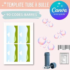 Modello per l'imballaggio del tubo del sapone - Modello del tubo a bolle - Tubo del sapone personalizzato - Modello canva del tubo a bolle