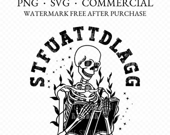 STFUATTDLAGG スマットリーダーデザイン：Bookish SVG PNG（デジタルダウンロード）