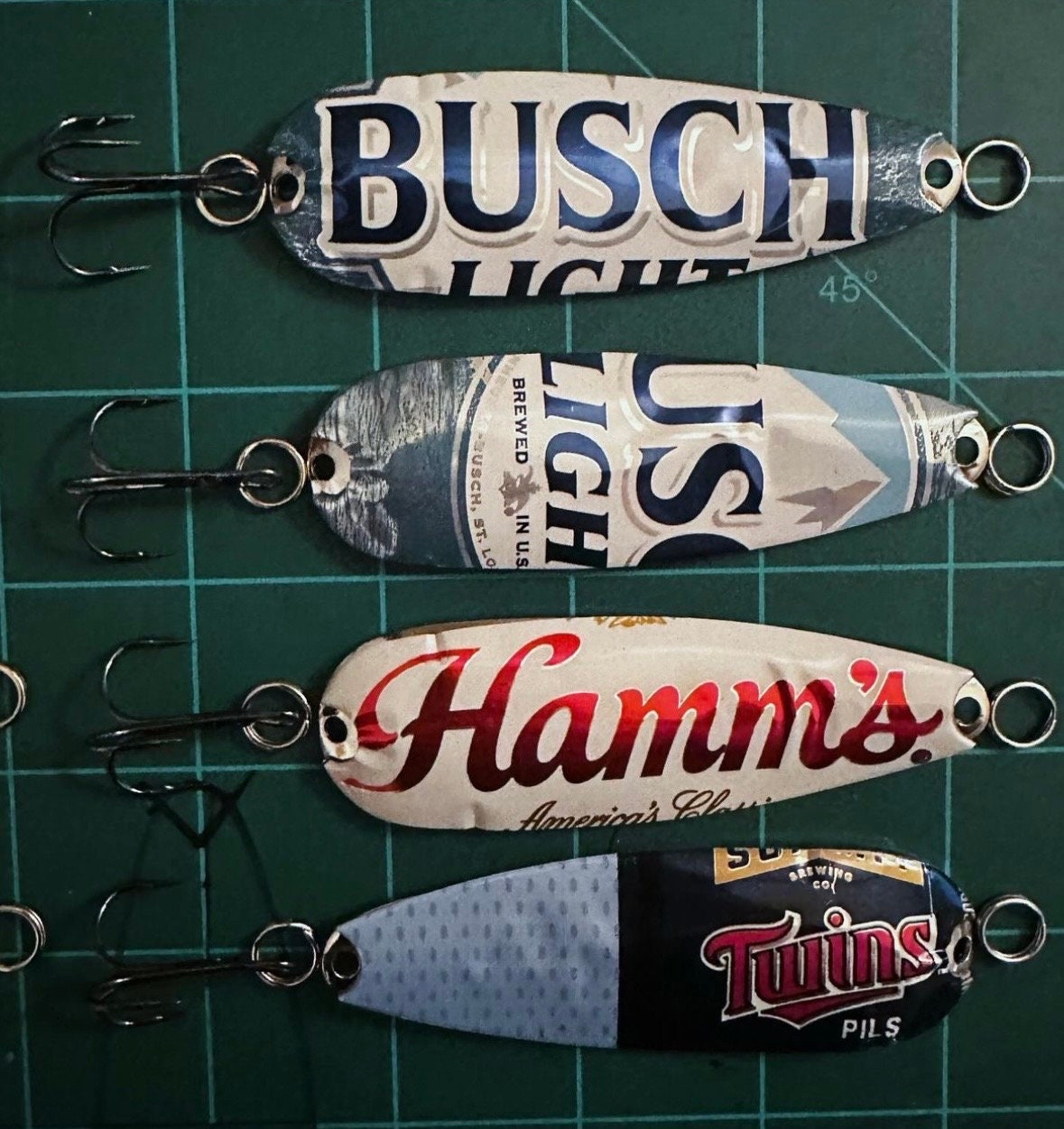 Beer Can Fishing Lures / Christmas Fishing Ornaments / Fathers Day