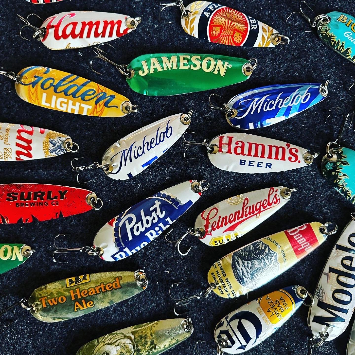 Beer Can Fishing Lures / Christmas Fishing Ornaments / Fathers Day / Groom / Bachelor / Gift. Buzz'd Baits.