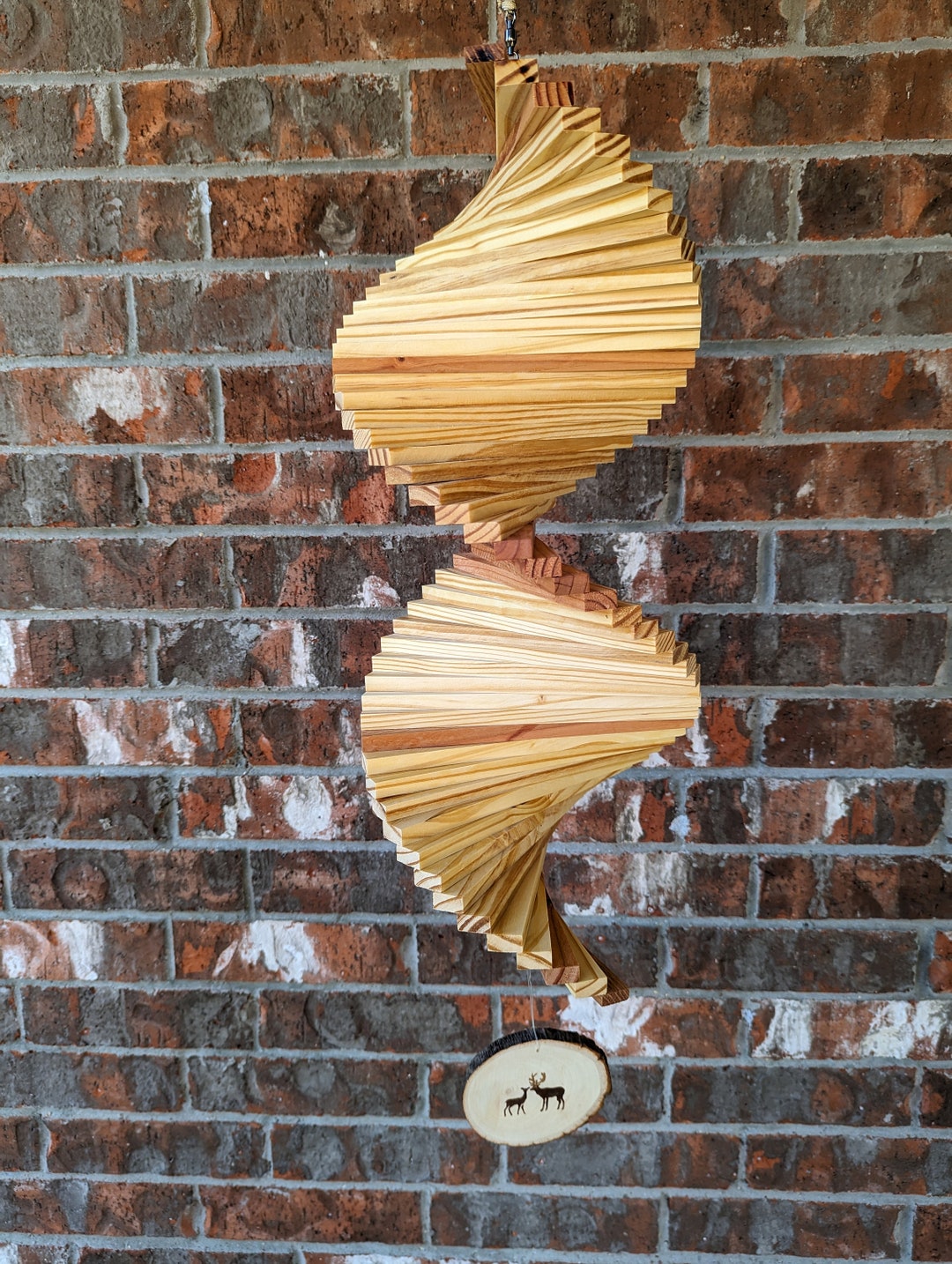 Wooden Spiral Wind Spinner New Custom Design Handcrafted in Etsy