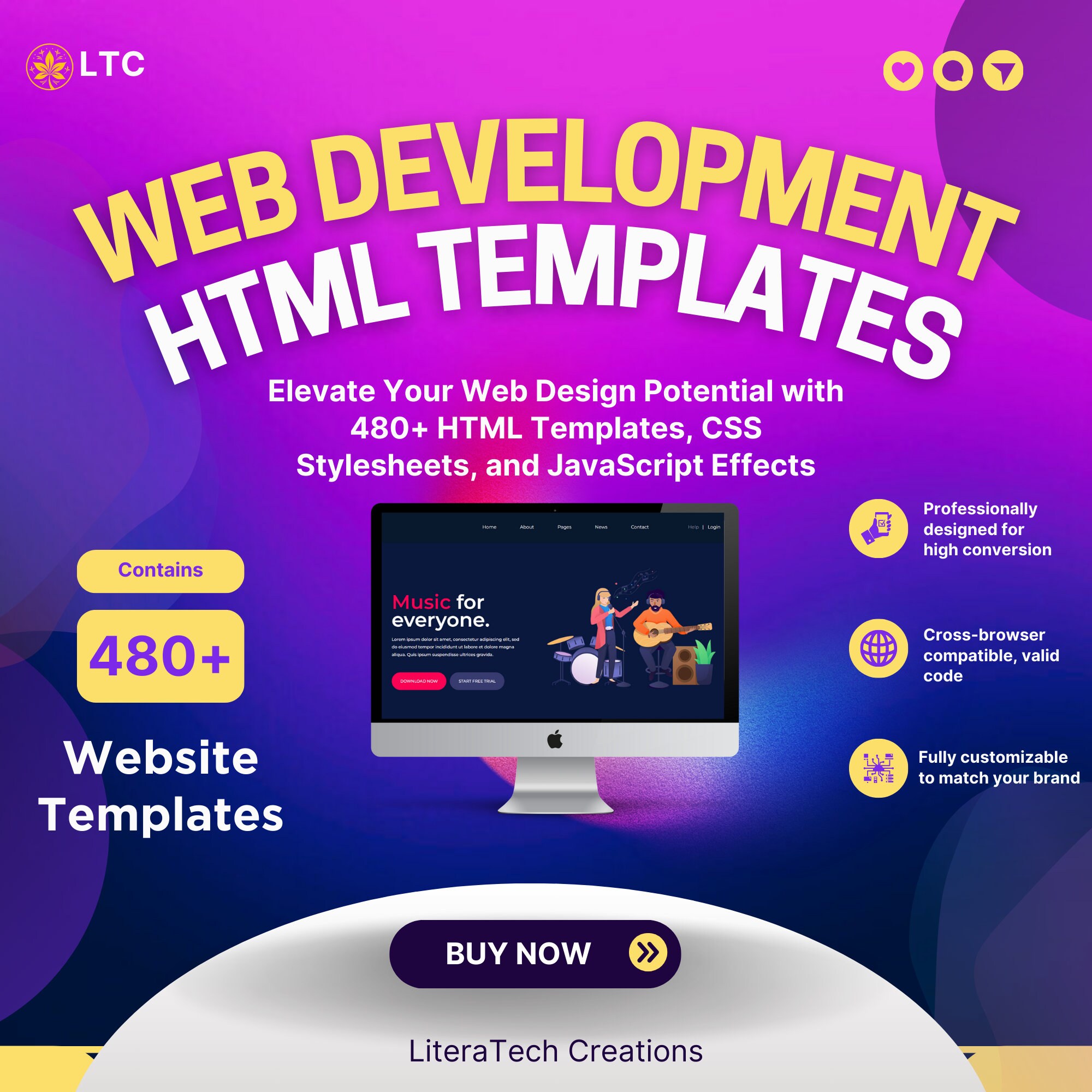 480+ Premium HTML Website Template Bundle: Elevate Your Web Design, Seo ...