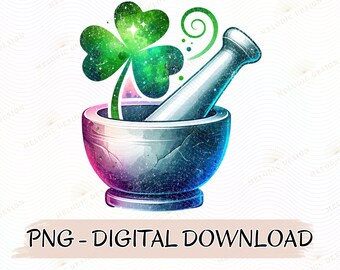 St Patricks Day Pharmacist PNG, Shamrock Potion (Digital Download)