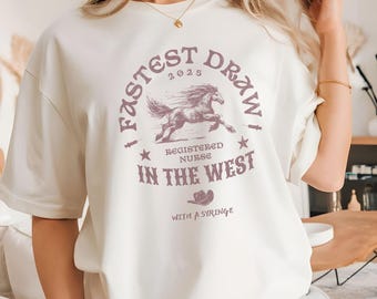 Comfort Colors Western Nurse Shirt, Vintage RN Tee