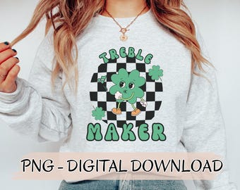 Treble Maker St. Patrick's Day Clover PNG, Music Teacher Gift (Digital Download)