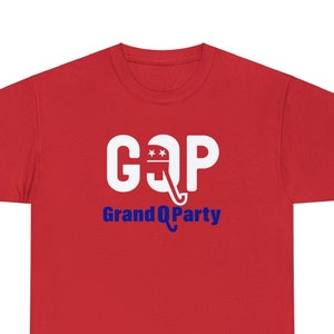 T-shirt de fête GQP Grand Q, T-shirt parodie GOP, Les mensonges font grandir une trompe d&#39;éléphant, Humour politique, T-shirt anti-Trump, L&#39;atout menti, L&#39;atout perdu