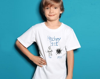 Hockey Brat-kindershirt: tekening hockeyspeler jeugd
