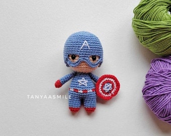 Crochet pattern little Captain, English pdf file, 13 cm doll, superhero crochet, crochet heroes, amigurumi pattern, crochet tanyaasmile