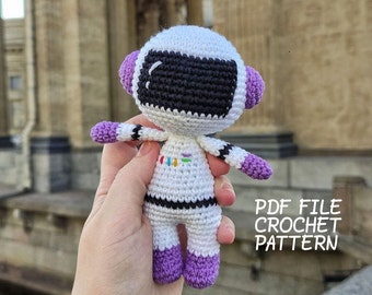 Astronaut crochet pattern. English pdf file, 15 cm doll, crochet amigumi pattern, tutorial amigurumi