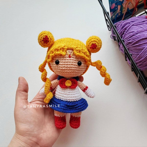 Crochet pattern sailor princess, English pdf file, 15 cm doll, crochet amigumi pattern, princess crochet, crochet tutorial