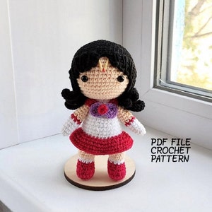 Crochet pattern crochet doll, English pdf file, 15 cm doll, crochet amigumi pattern, princess crochet, crochet tutorial