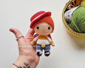 Crochet Pattern Cowgirl. English pdf file, 12 cm doll, amigurumi crochet Pattern, tutorial amigurumi, cute crochet, tanyaasmile doll