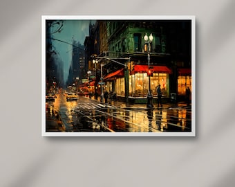 Edward Hopper Inspired - American Realism -  New York - Printable Wall Art Download - High-Res PNG - Home Decor - Ideal Gift for Art Lover