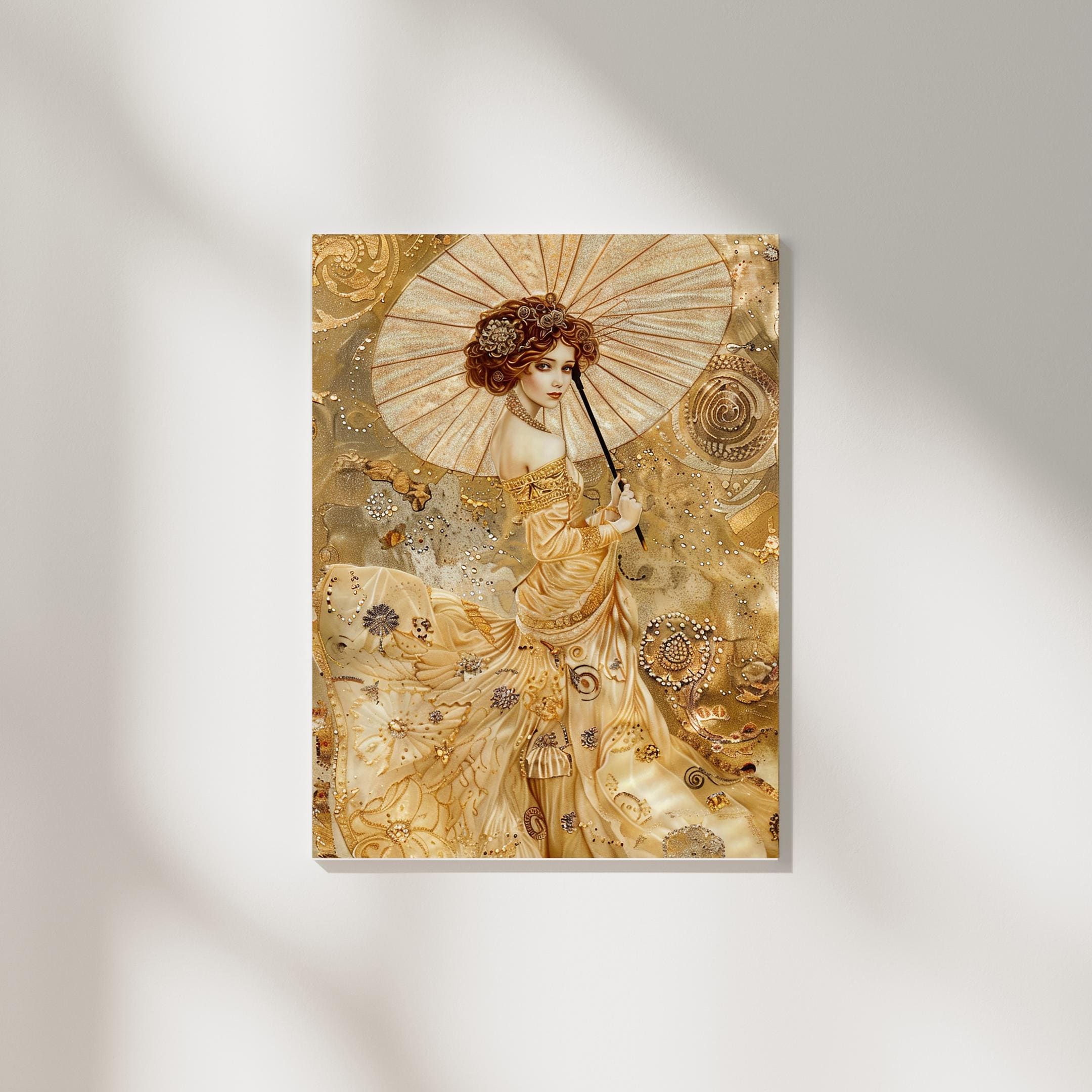 Woman With a Parasol - Gustav Klimt Inspired - Printable
