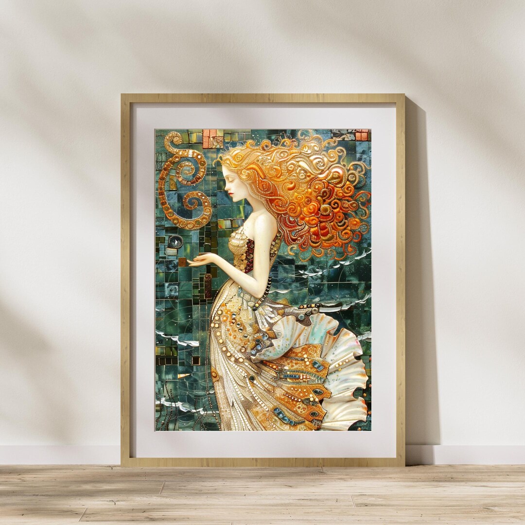 Klimt-inspired Birth of Venus – Printable Wall Art – Golden Decorative ...