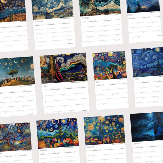 2026年壁掛けアートカレンダー | モネ、クリムト、草間彌生、ダリらが