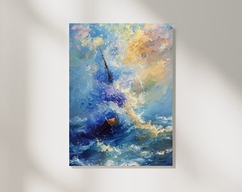 Monet Style - The Great Wave Inspired  - Printable Wall Art Download - High-Res PNG - Home Decor - Ideal Gift for Art Lovers