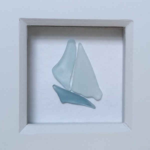 Charming wee sea glass boats in shades of green and blue