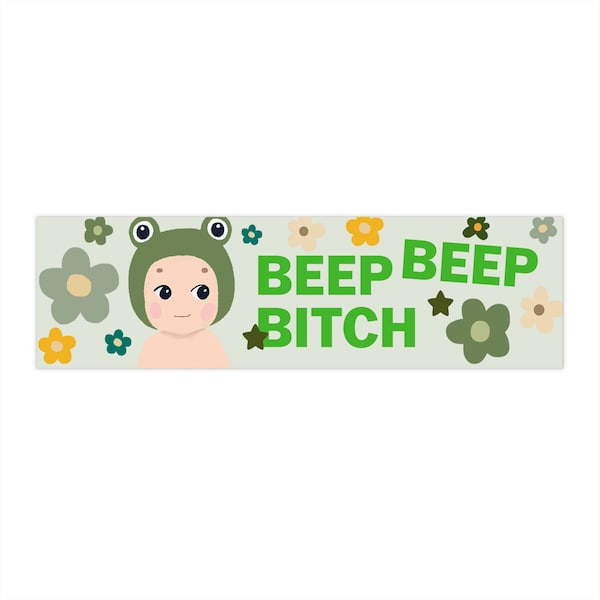 Sonny Angel Frog Beep Beep Bitch Bumper sticker