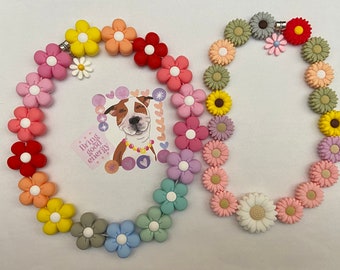 Collar de perro de diseñador estilo personalizado: colección de primavera, solo flor de silicona, joyería elástica elástica, accesorio fotográfico, accesorio, regalo para mascotas