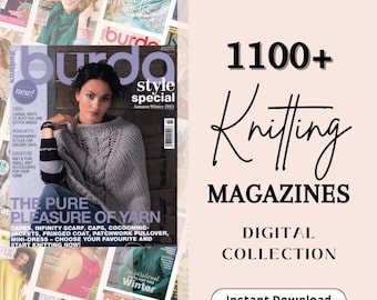 Colección digital de más de 1100 revistas de tejido / Descarga instantánea / Burda, Vogue, Let's Knit y más