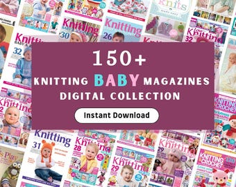 Colección digital de revistas de tejido para bebés: 157 artículos / Ropa, juguetes y más para bebés / Descarga instantánea