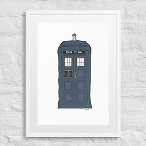 Dr. Who Tardis Original Art, Framed