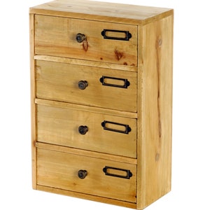 Tall 4 Drawers Wooden Storage